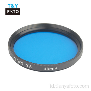 Filter lensa warna biru penuh 49-82mm untuk kamera